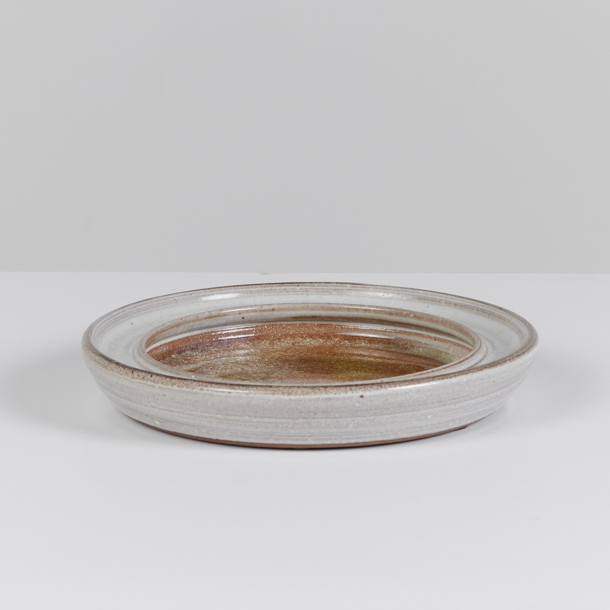 Studio Ceramic Dish with Golden Crushed Glass Inlay