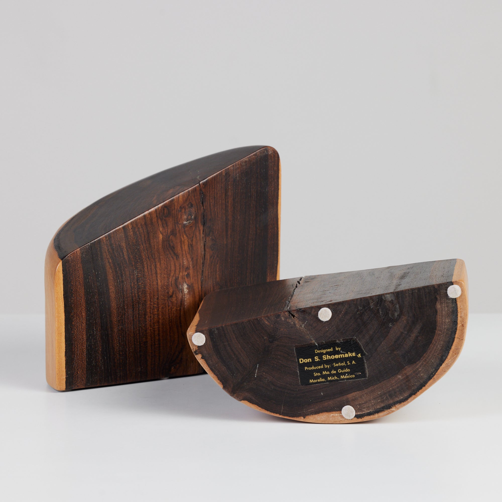 ON HOLD ** Don Shoemaker for Señal Bookends in Solid Cocobolo