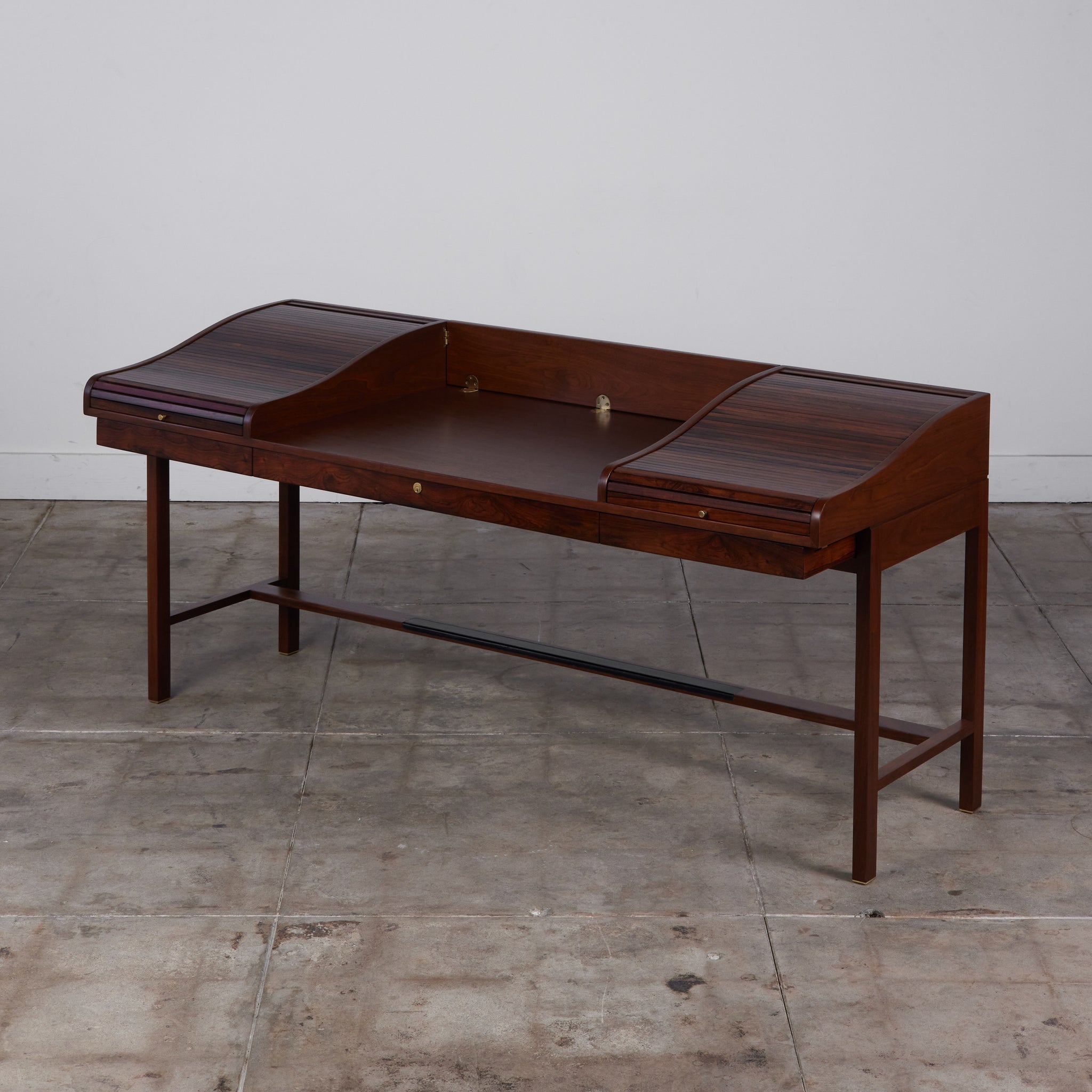 Edward Wormley Executive Tambour-Door Rosewood Desk for Dunbar