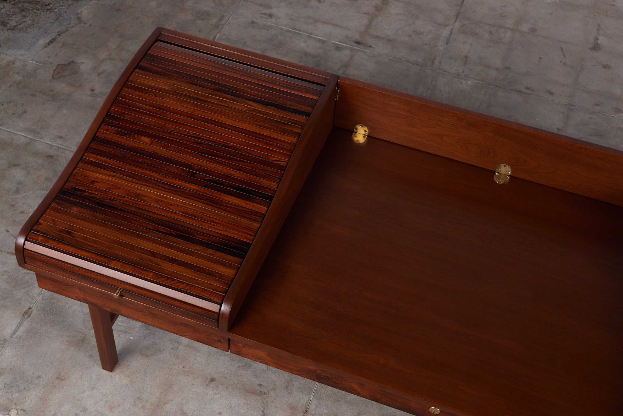 Edward Wormley Executive Tambour-Door Rosewood Desk for Dunbar