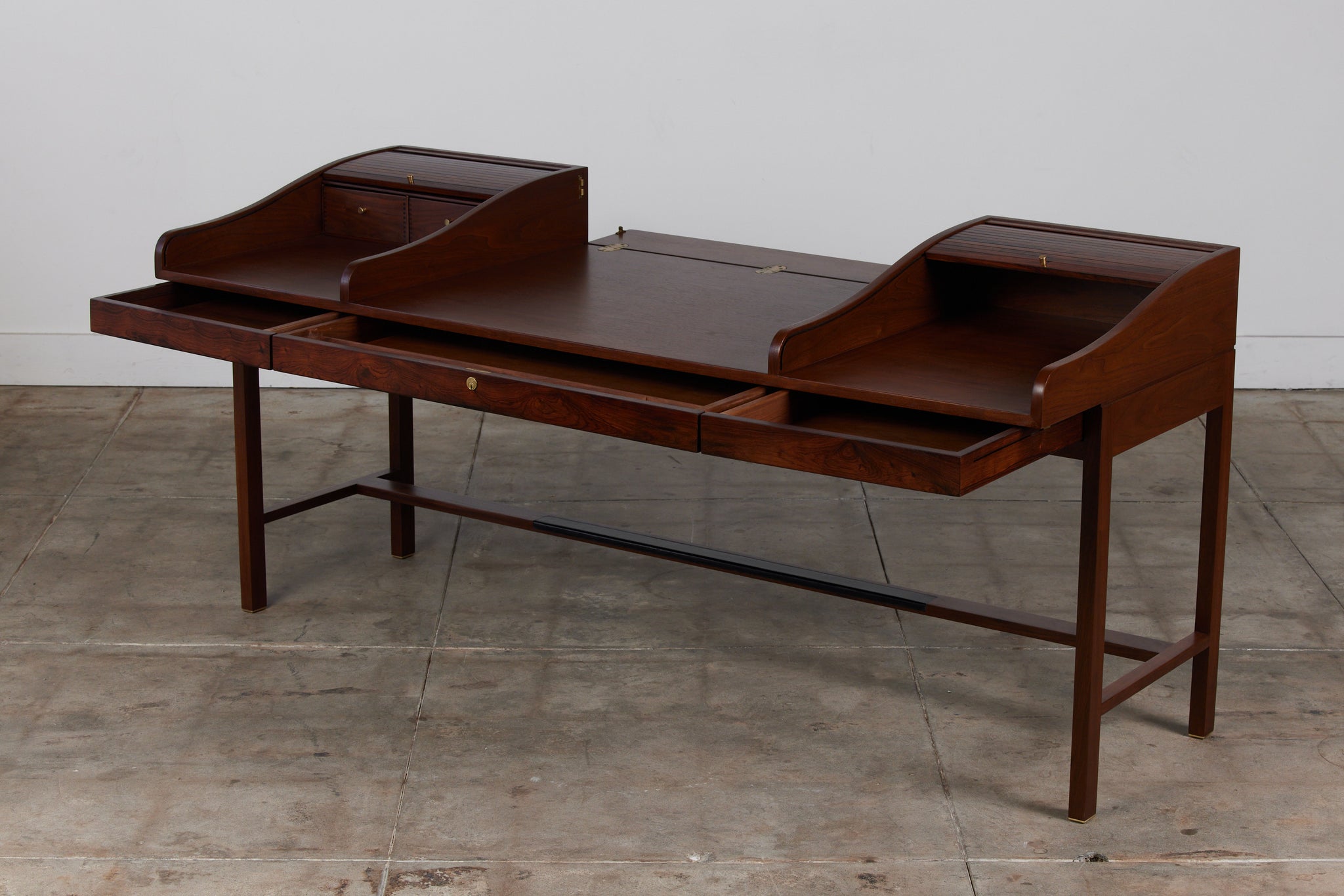 Edward Wormley Executive Tambour-Door Rosewood Desk for Dunbar