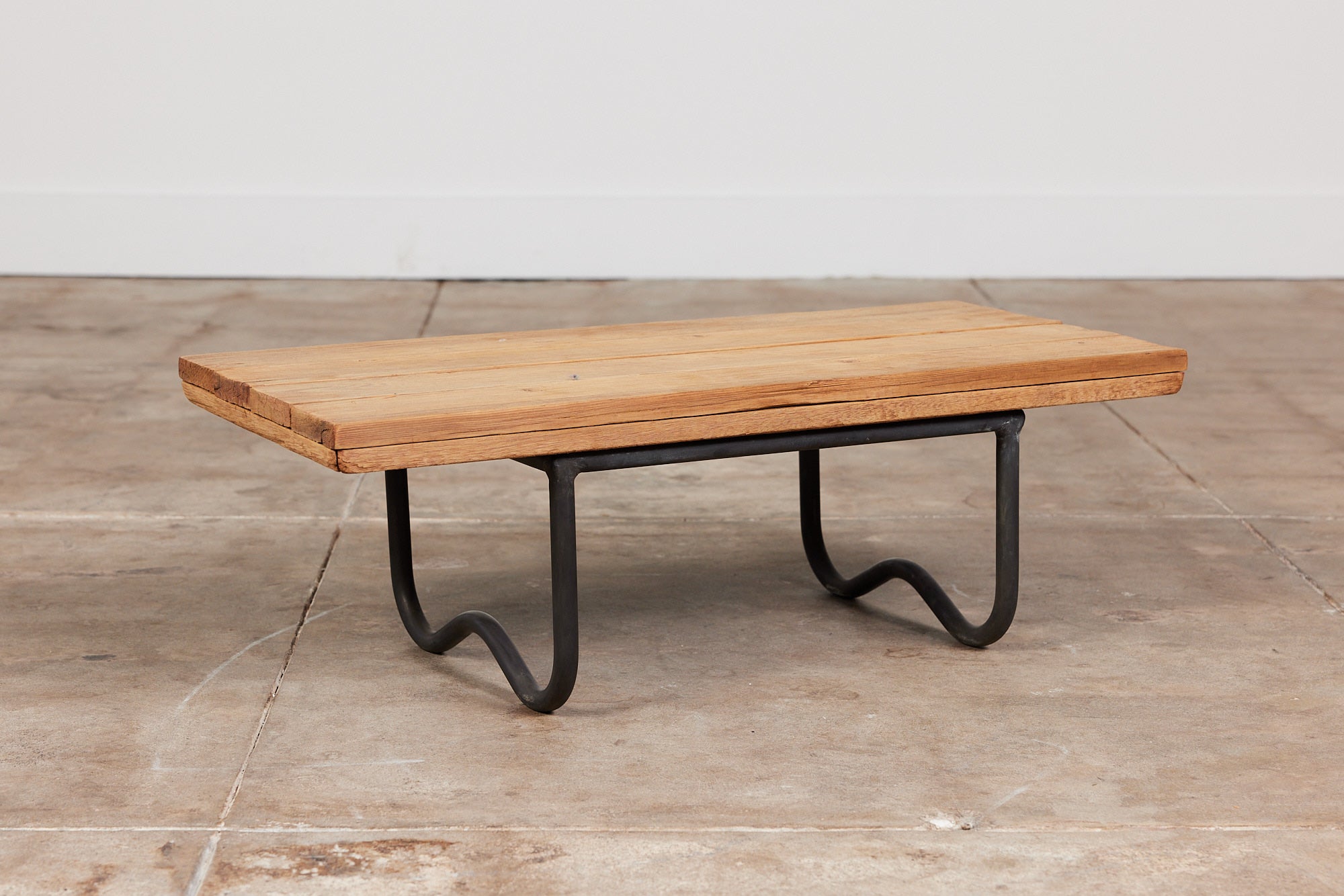 Bronze Patio Beach Table with Wood Top by Walter Lamb for Brown Jordan