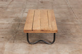 Bronze Patio Beach Table with Wood Top by Walter Lamb for Brown Jordan