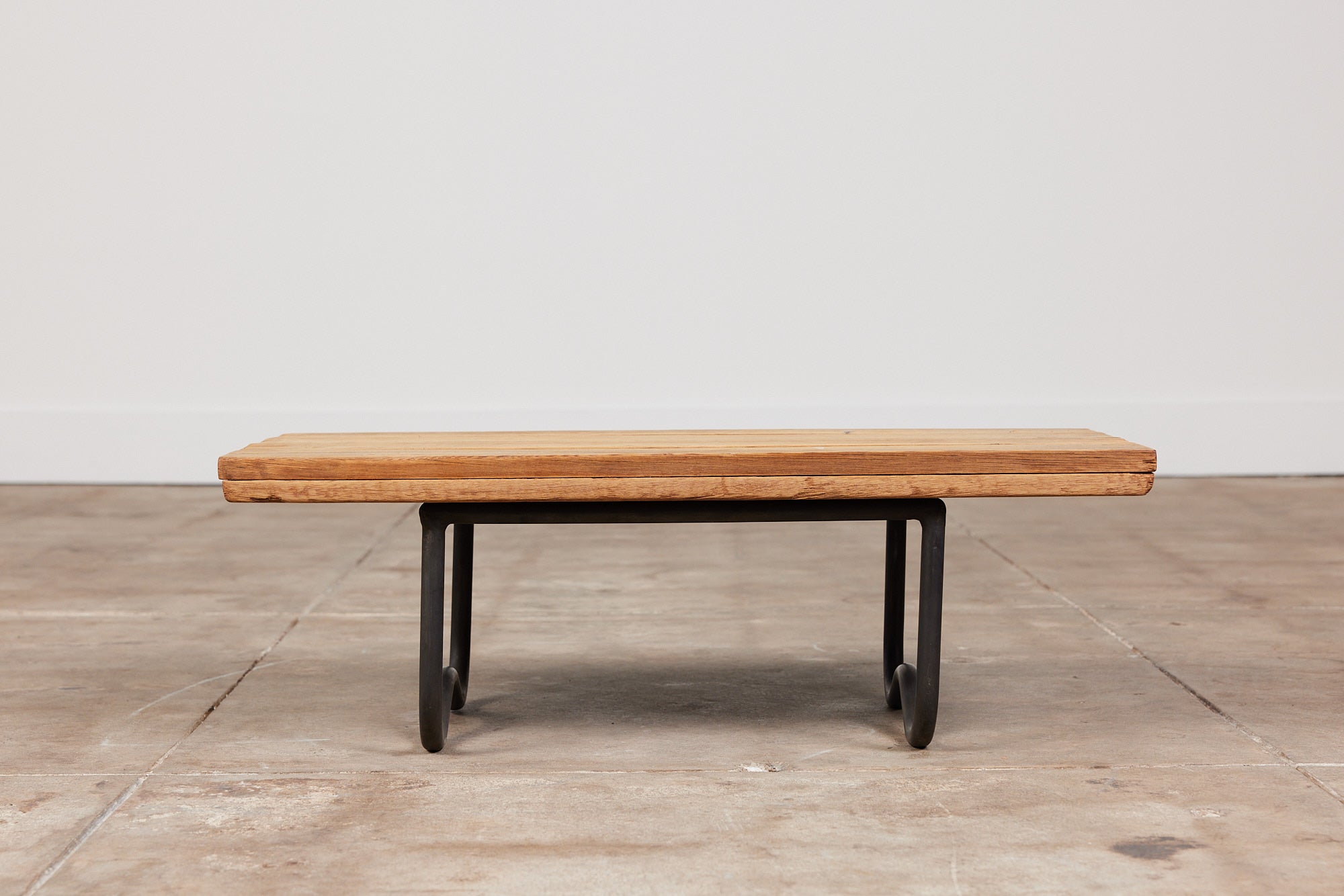 Bronze Patio Beach Table with Wood Top by Walter Lamb for Brown Jordan