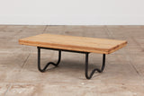Bronze Patio Beach Table with Wood Top by Walter Lamb for Brown Jordan