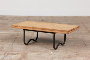 Bronze Patio Beach Table with Wood Top by Walter Lamb for Brown Jordan