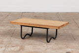 Bronze Patio Beach Table with Wood Top by Walter Lamb for Brown Jordan