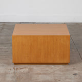 Minimalist Oak Cube Table Pedestal