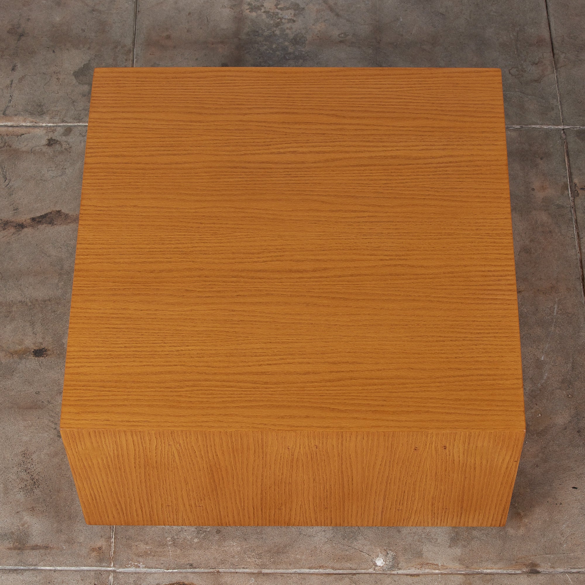 Minimalist Oak Cube Table Pedestal