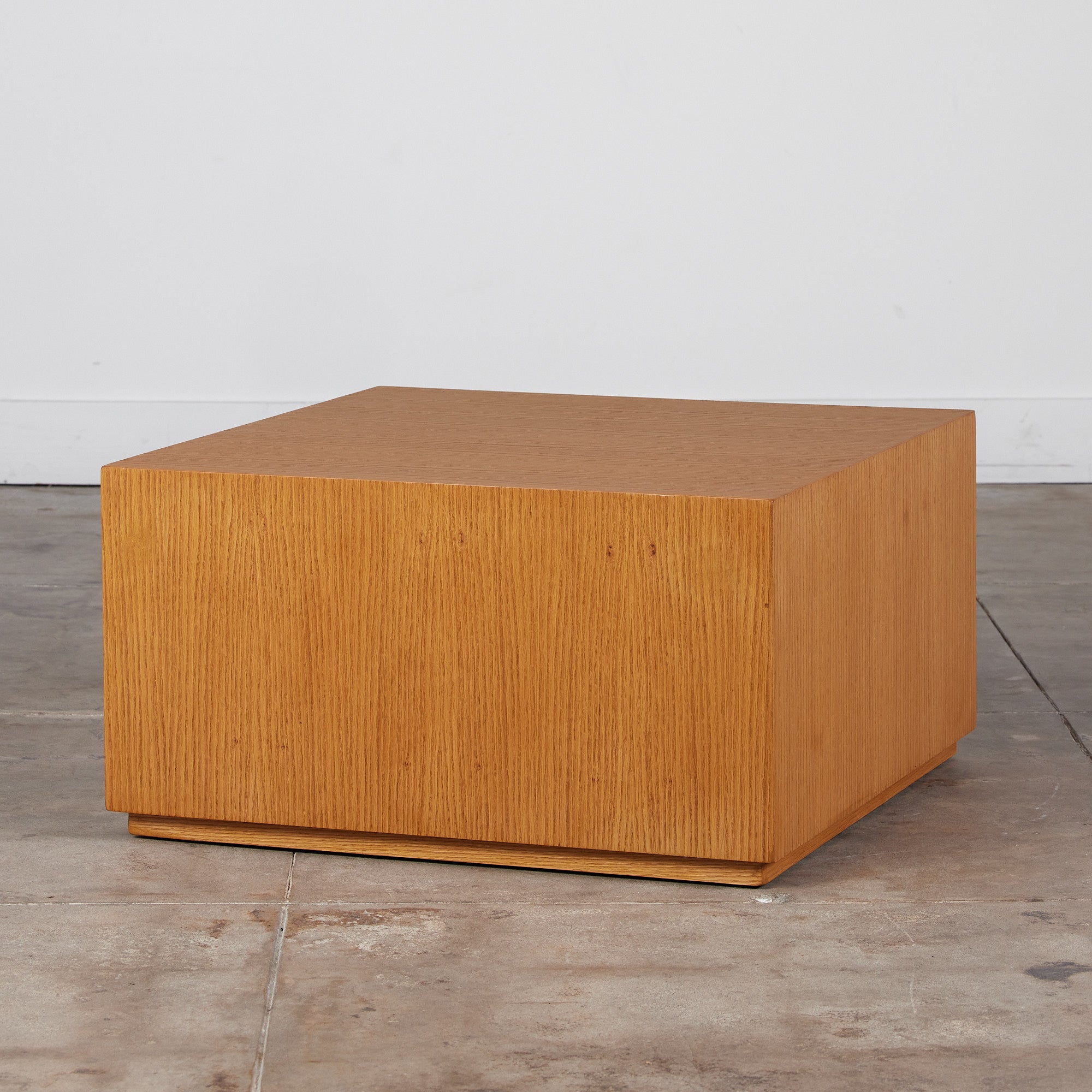 Minimalist Oak Cube Table Pedestal