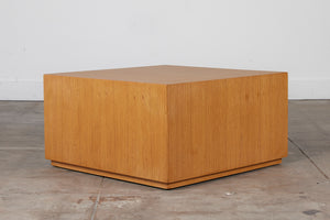 Minimalist Oak Cube Table Pedestal