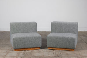 Pair of Giancarlo Piretti Style Modern Cubic Sofa Seats