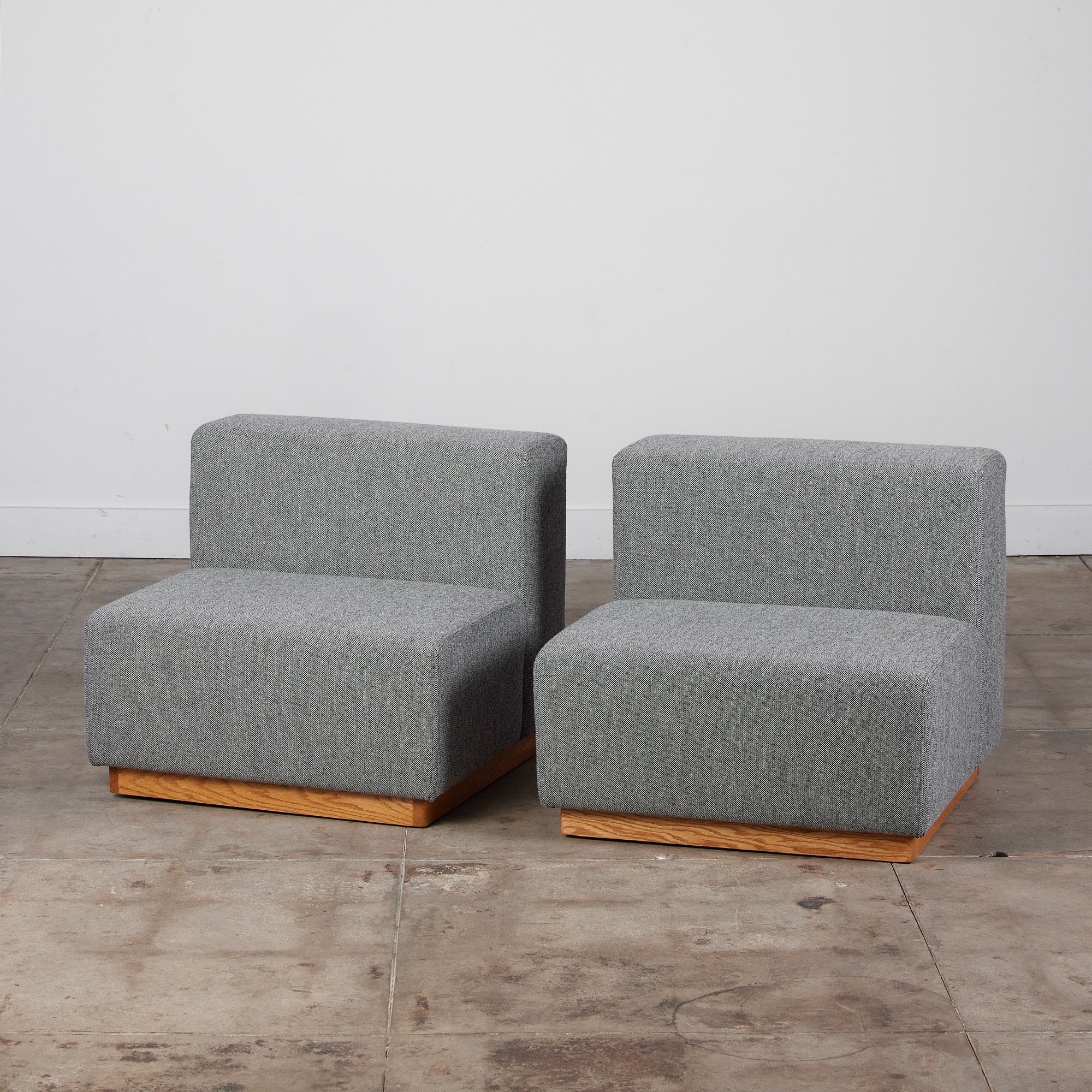 Pair of Giancarlo Piretti Style Modern Cubic Sofa Seats