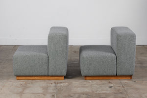 Pair of Giancarlo Piretti Style Modern Cubic Sofa Seats