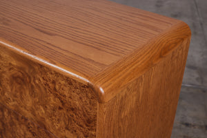 Oak and Burlwood Six Drawer Dresser
