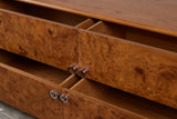 Oak and Burlwood Six Drawer Dresser