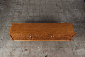 Oak and Burlwood Six Drawer Dresser