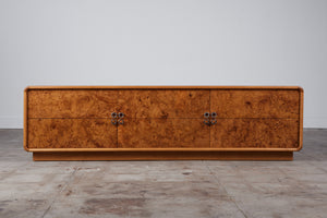 Oak and Burlwood Six Drawer Dresser