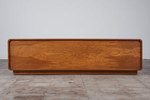 Oak and Burlwood Six Drawer Dresser