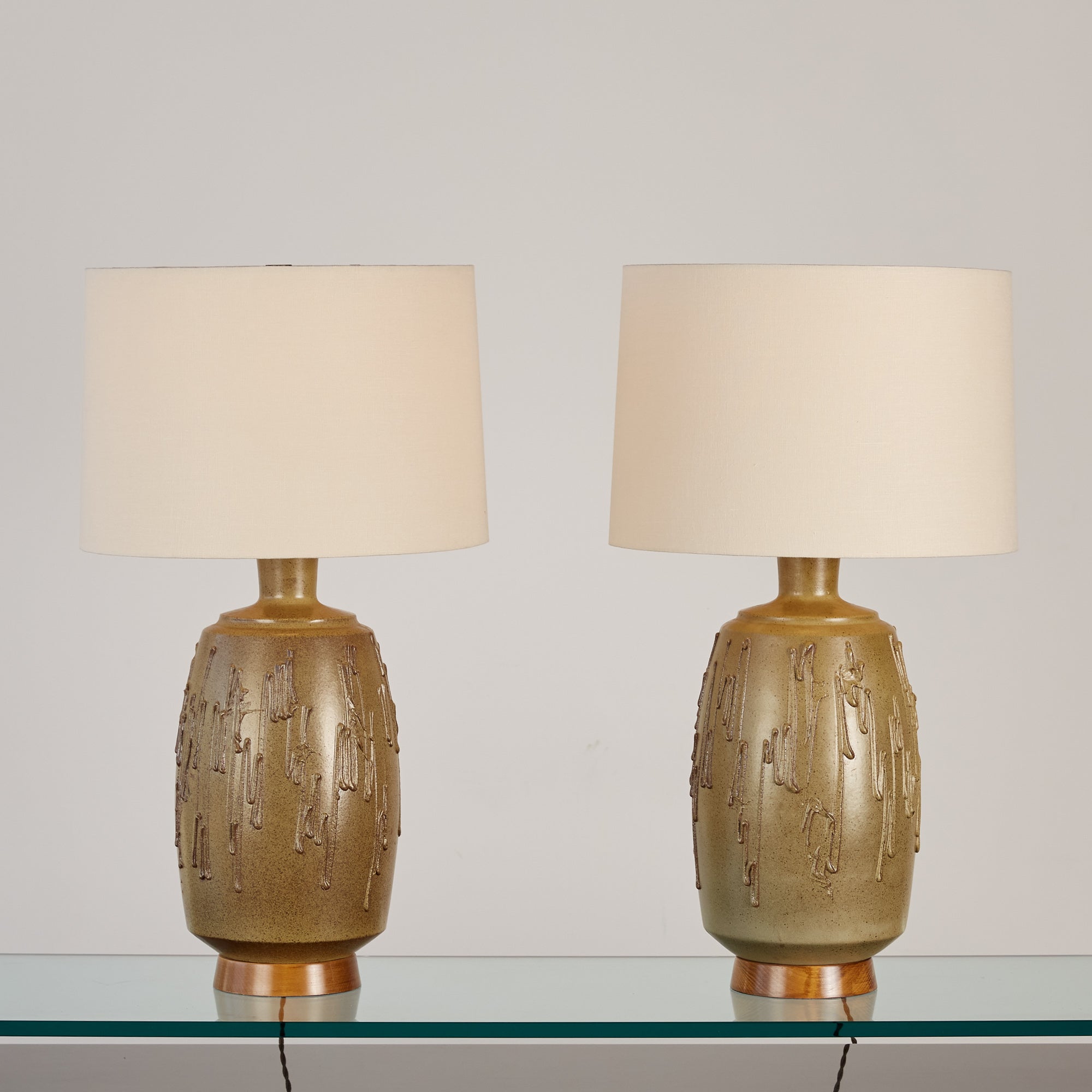 Pair of David Cressey Stoneware Lamps