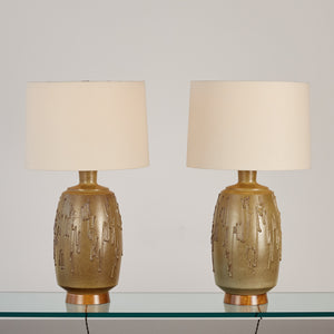 Pair of David Cressey Stoneware Lamps