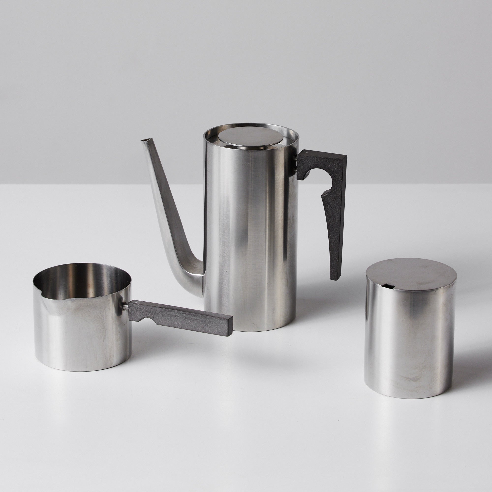 Arne Jacobsen Stainless Steel Danish Tea Set for Stelton