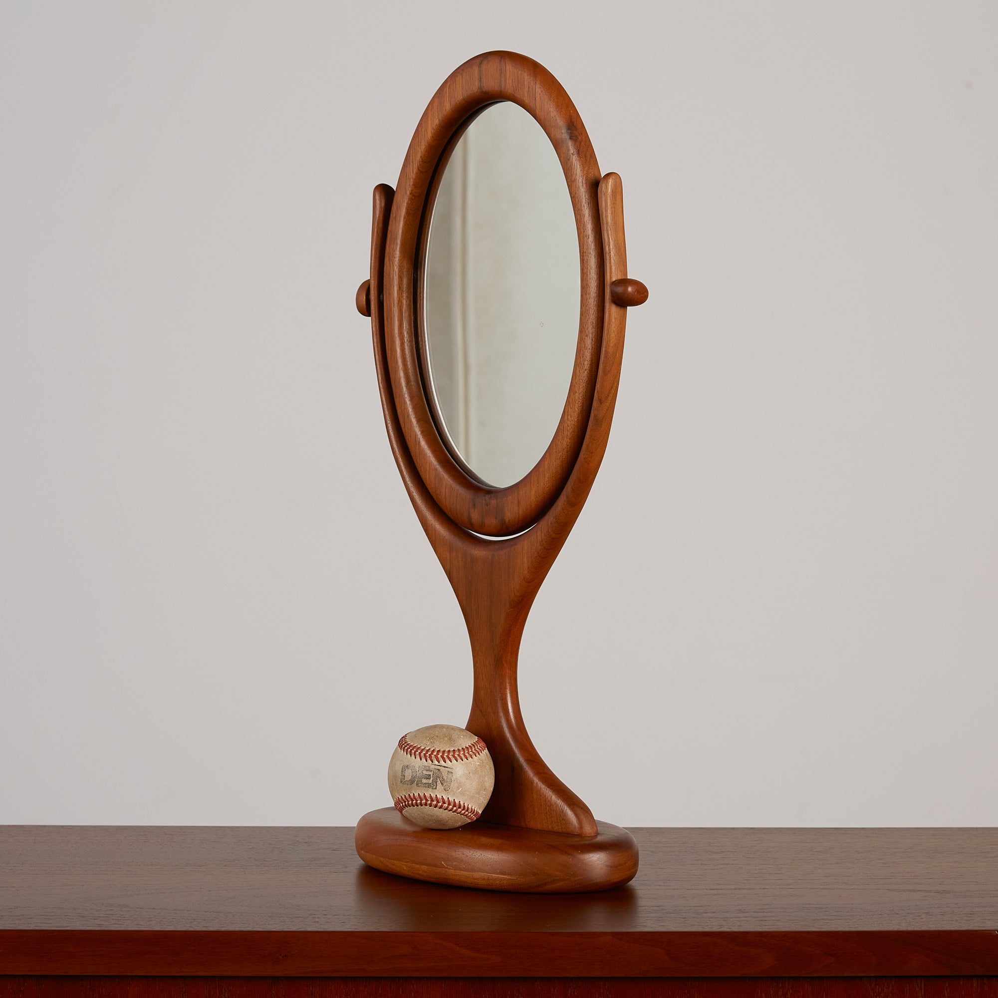 Walnut Free Standing Vanity Mirror